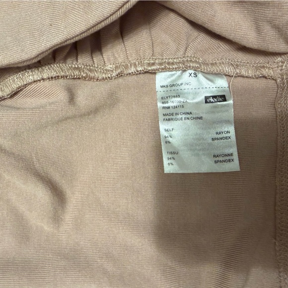 Elodie NWT Women’s Pink/Beige Long Sleeve Twist Crop Top size XS - Picture 6 of 6